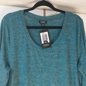 Jones New York NWT Blue Heathered Top Size XXL (G)